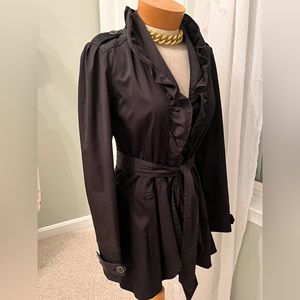 Cynthia Rowley Gorgeous Ruffle Collar Coat